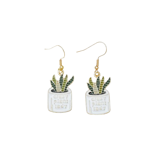 Crazy plant lady earrings